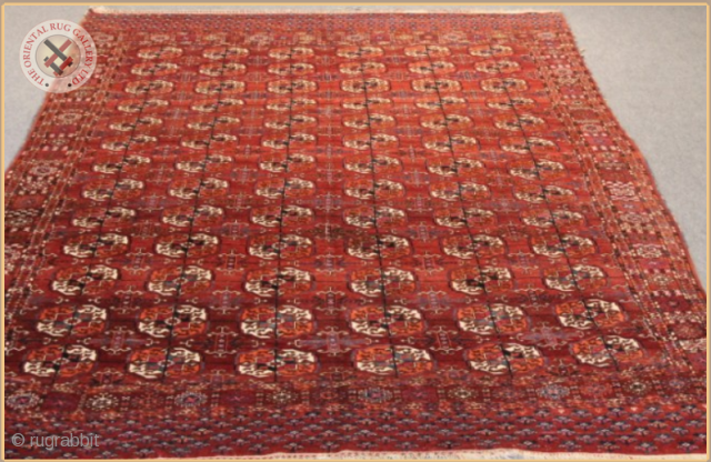 RG1050-
Antique Tekke carpet circa 1880 wool on wool foundation
Old and Very good condition
Size : 3.08m x 2.04m  10`1" x 6`8"            