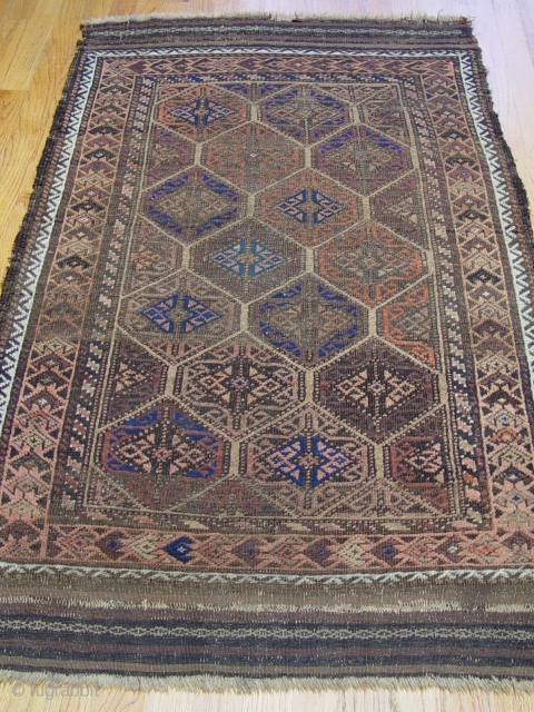 Antique Balouch rug, 2'10" x 5'1" (87 x 155 cm.) good original condition.                    