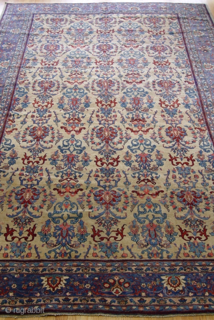 Antique Persian Farahan rug, circa 1860's, size 7' x 11'7" , good original condition.                   
