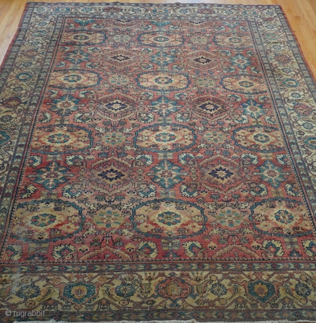 Antique Persian Sultanabad rug, size is 8'10" x 11'8" (269 x 356 cm.), good condition, no repairs, hand washed professionally.             