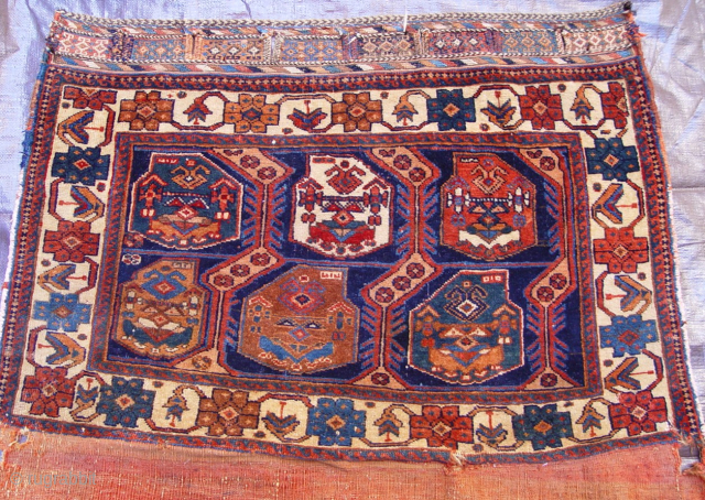 Antique Persian Afshar Saddle Bag, khorjin, itis (22" x 30" inch)                      