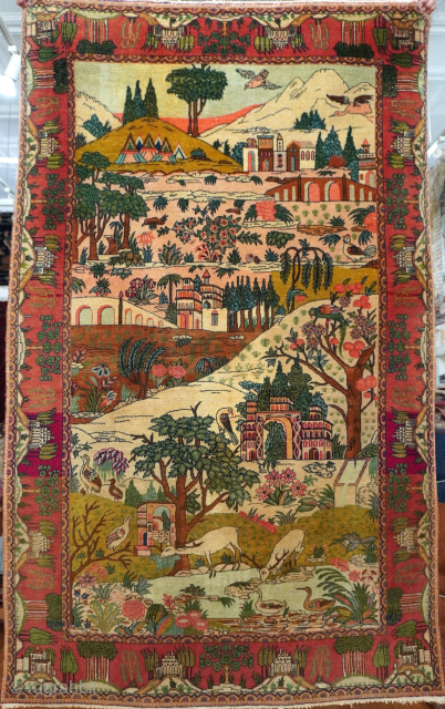 Antique Tabriz Persian Rug, size is 4'5" x 7' ft, excellent condition, professionally hand washed.