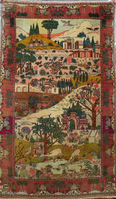 Remarkable Persian Tabriz rug, size is 4'5" x 7'ft, excellent original condition, professionally hand washed.                  