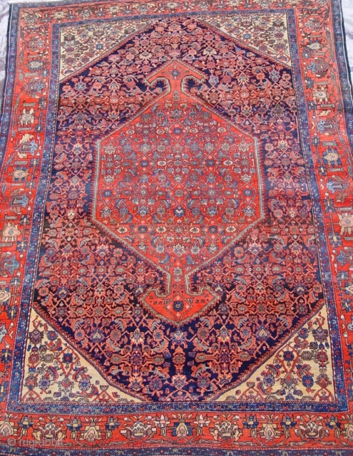 Antique Persian Farahan Oriental Rug, ca. 1900, size is 4'6" x 6'6"                     