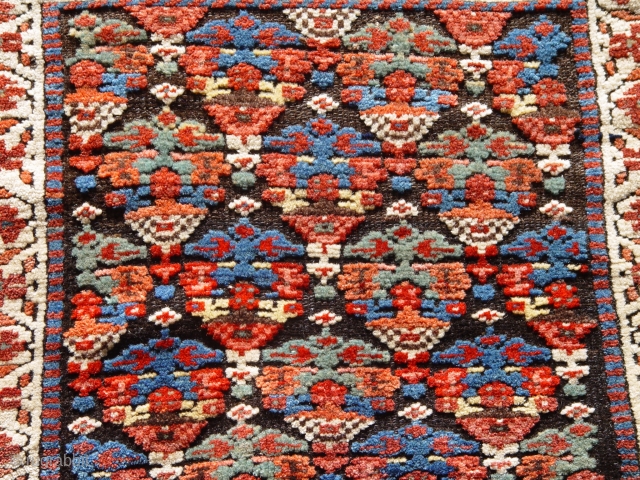 Antique Kurdish Bag face, size is (2' x 2'3" ft) (61 x 63 cm.) wonderful condition and amazing colors.              