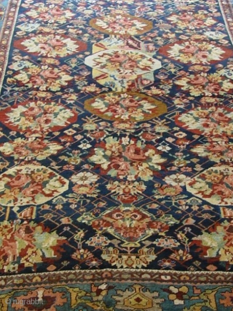 Antique Persian Bakhtiyari,  7.2 x 12.3 ft. 100% wool both pile and foundation,                   
