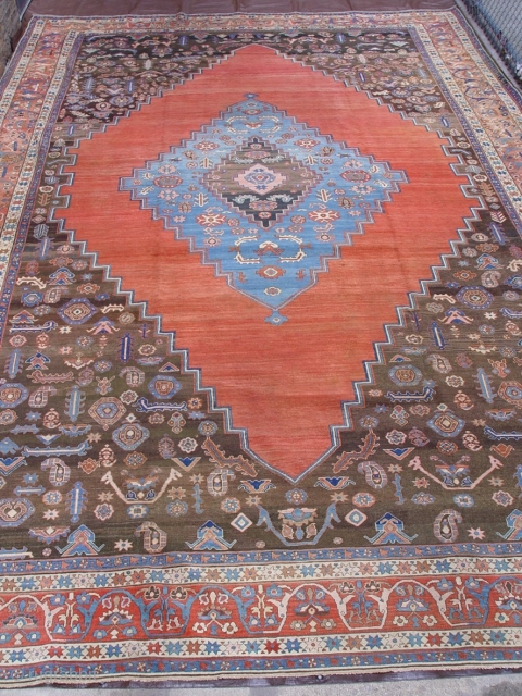 Antique Bakshaish Persian Large Rug, size is (11'6" x 17'8" ft.) 2nd half of 19th Century, professionally hand washed and cleaned, wonderful/excellent condition.          
