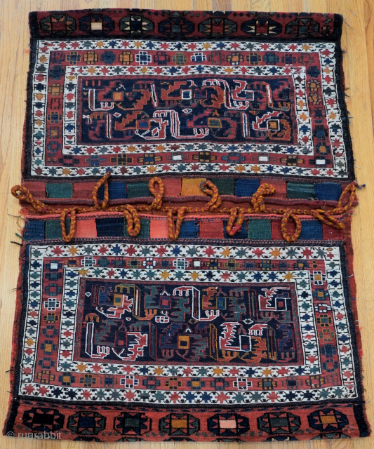 Antique Shahsavan Kkhorjin complete large Saddle Bags, wonderful original condition, has been hand washed and cleaned professionally.                