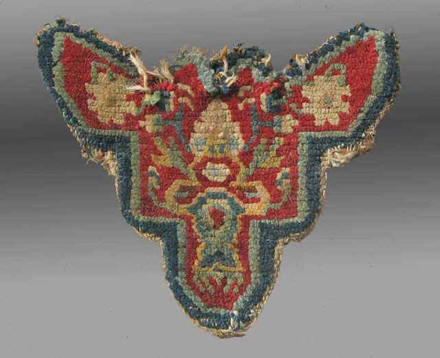 Animal Trapping, Tibet, late 19th c., 1' x 10"

Such animal trappings were used by the lead animal in a caravan, often placed on the forehead of the mule or horse in the  ...