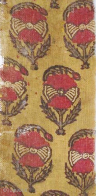 Early cotton Textile Fragment, N. India, resist & mordant dyed                       