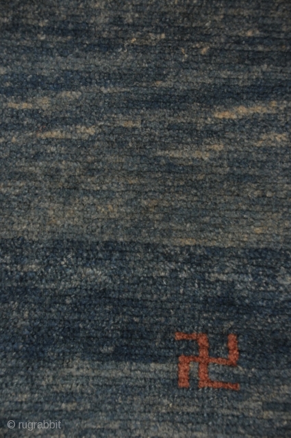 Small Indigo Khaden
beautifully abashed indigo field  with brick red border.
Tibet
Late 19th Century
27x50                    