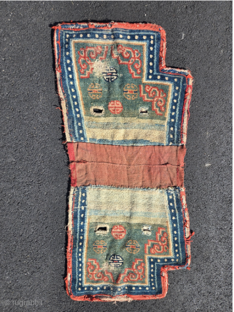 Saddle carpet. Worn, but wonderful. Fantastic green!!!!
Tibet
Late 19th Century
Please contact me at tmond106@gmail.com