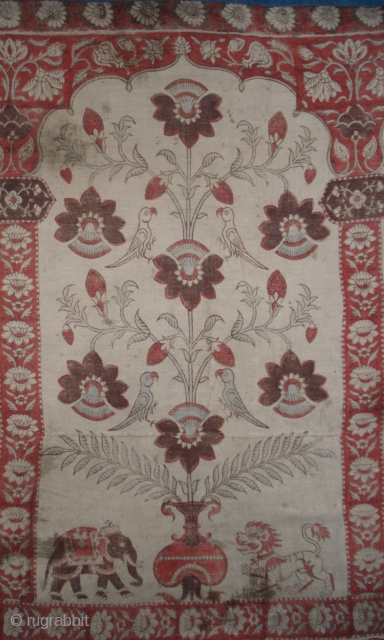 Mordant resist dyed valance.
Produced in Comorandel Coast or Gujarat, India for Tibetan market.
18th century or earlier.
Complete textile includes 10 niches
Can be seen at ARTS in SF
October 20-23      