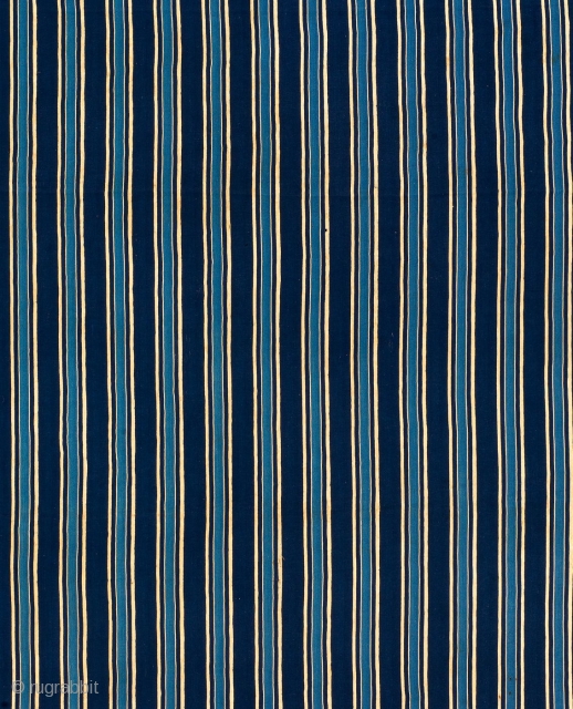 Blanket, 
Ivory Coast,
Cotton,
19th/early 20th Century,
Old European Collection,

105x70 in/267x179 cm. 
An exceptionally fine and early cloth displaying a particularly elegant ratio of vertical stripe proportion on a saturated indigo ground. This textile came  ...