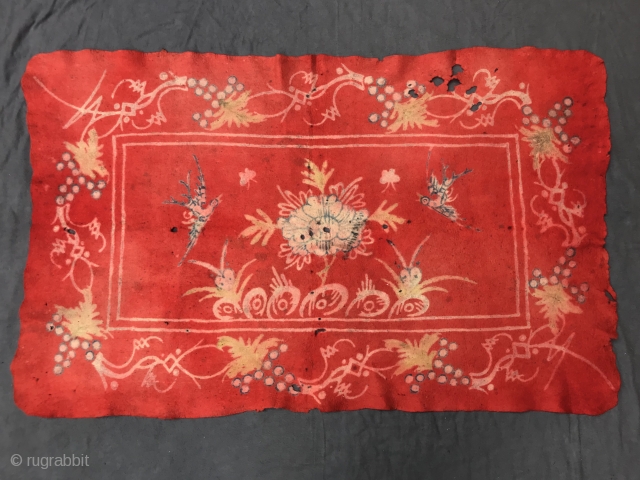 rare and collectible mongolian felt, tibet/gansu, 19th century, 188 x 118 cm, 74,01 x 46,45 inches                 