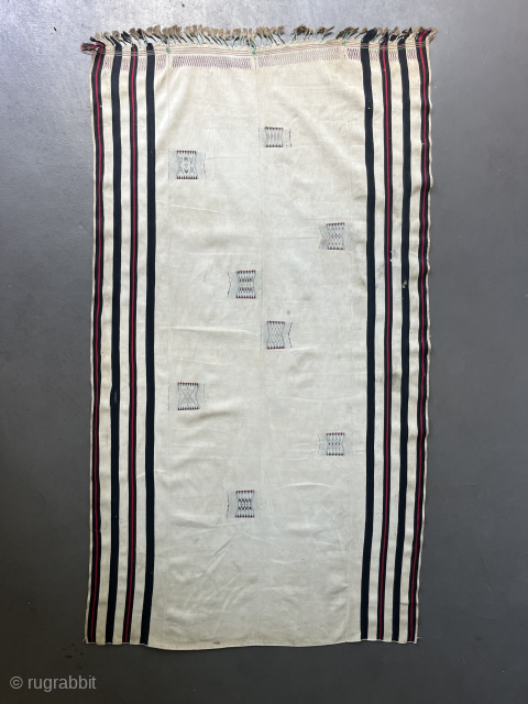 Antique Nagaland blanket (Northeast India). Made from very fine hand-spun cotton. 155 x 86 cm. info@thomaswild.com                 
