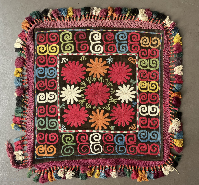 Antique Lakai embroidery (Ilgich), Uzbek, 55 x 57 cm. info@thomaswild.com                       