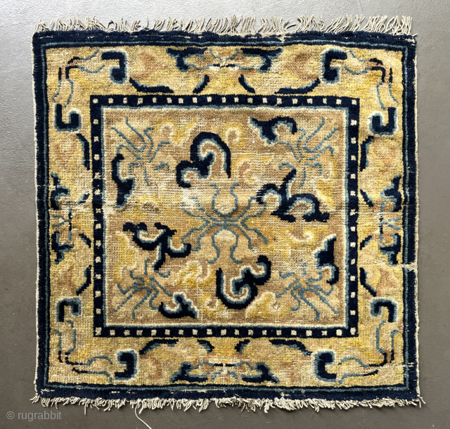    A square seating rug from Ningxia, around 1800, 55 x 57 cm. info@thomaswild.com                 
