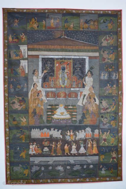 Pichwai, painted temple cloth, India. 190x130. Www.tinatabone.com                          