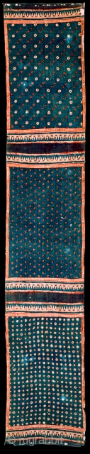 Gujarat: Three panel cloth. Found in Sulawesi. Age: 16th/17th c. Size:428x76cm. see www.tinatabone.com                    