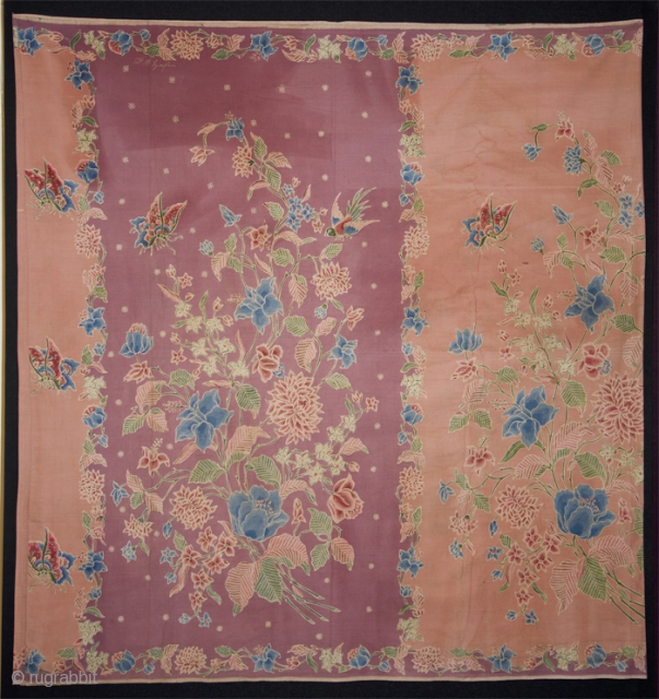 Signed Batik sarong, Pekalongan, Java, Indonesia. Beautiful piece. Fine cotton, hand-drawn. Size: 106x100cm. visit www.tinatabone.com                  