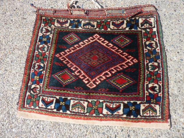 Afshar (?) bag, 26" x 23" nice condition.                         