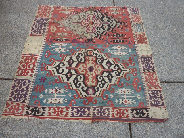 Anatolian kilim fragment 64" x 66"                           