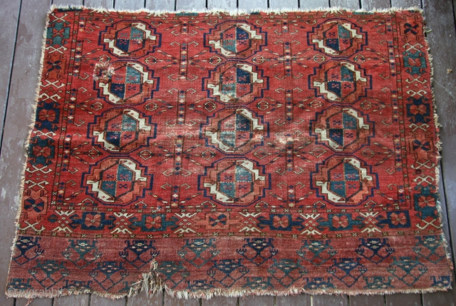 Early Ersari chuval with very open design, interesting elim. Natalia Nekrassova, former curator of rug and decorative art collections at the State Museum of Oriental Art in Moscow, examined the piece and  ...