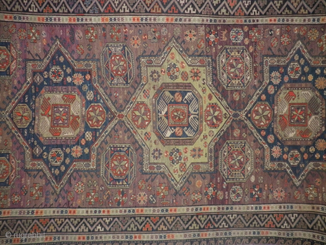 Antique Caucasian Rug Sumak.
Circa 1890, 2.56X1.52 Meter.                          