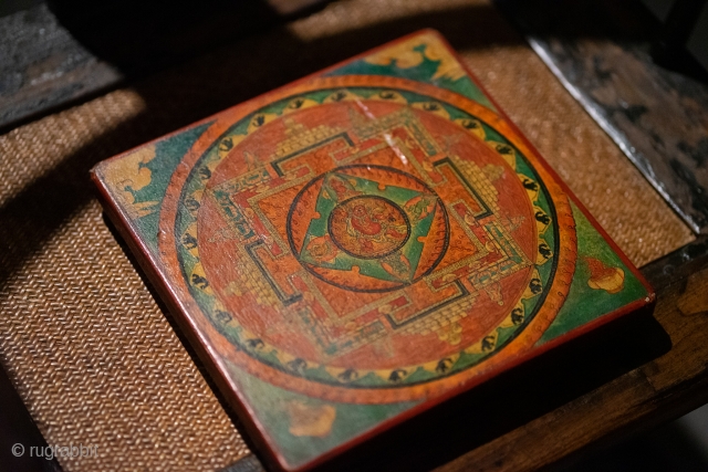 Tibetan Mandala, 19th century, 24x24cm, elm wood                          