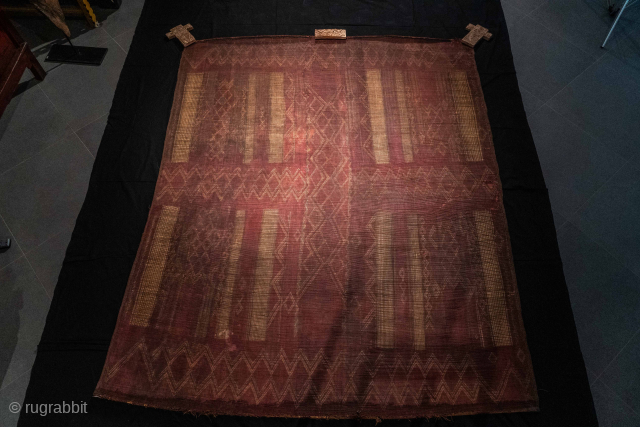 Mid-20th Century Moroccan Tuareg Mat, 200x250 cm, handwoven leather and reed in good conditions.For enquiries please contact me at tommaso.rugrabbit@gmail.com Thank you very much         