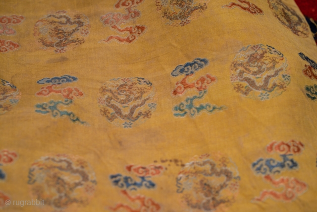 Imperial dragons and clouds, Qing period, silk,150x60 cm                         