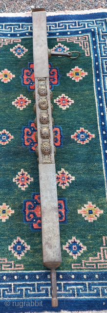 From ancient Tibet.

A walking stick used by Dob dob peacemaker monks of monasteries from Gelug sect in Tibet.
4-sided full of Buddhist symbols as the eight auspicious signs, the seven royal possessions,union of  ...