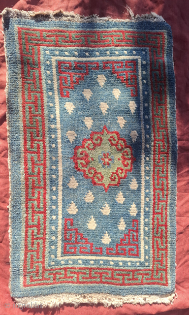Khamdrum Tibet upper saddle.
Probably mid 19th century.
Phenomenal wool and dyes.
Sourced in Lhasa in 1980's.
Published in the book " Drumze "