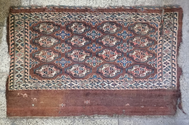 Antique rare Yamut rugs with camel design                          