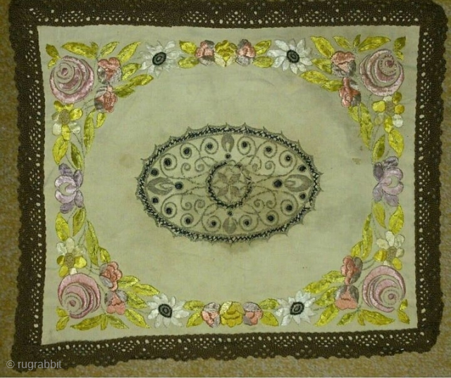 European embroidery with silk and metal, size: 41*34cm                         