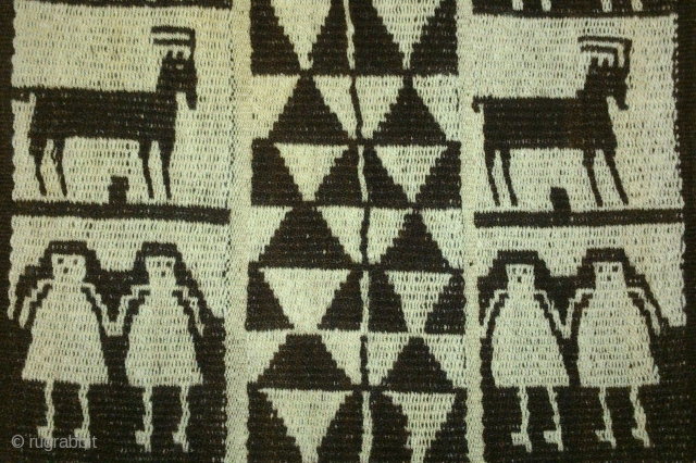 Antique Peru or Bolivia(3 piece), no: 165, size: 97*34cm, pictorial design, wool on wool, wall hangings.                 
