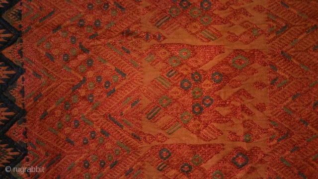 Antique Indonesia(Sumatra) textile embroidery , no: 173, size: 157*30cm, silk on cotton.                     