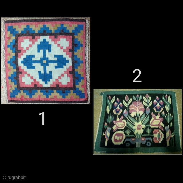 1»» Swedish Kilim, size: 56*53cm, 2»» Swedish kilim, size: 38*31 cm                      