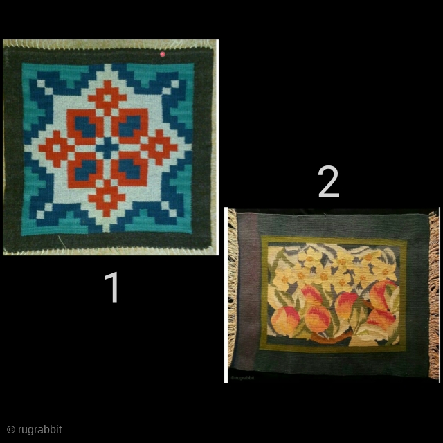 1»» Swedish kilim, size: 48*47 cm, 2»» tapestry, size: 48*40 cm, wall hanging                    