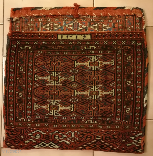 Antique Yomut bag, dated 1898, very rare