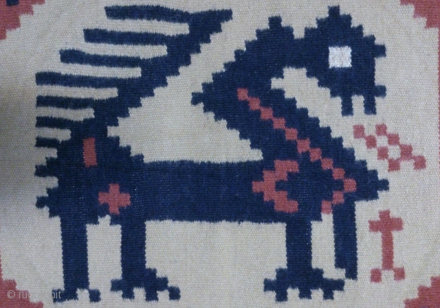 Antique Swedish kilim(Rolakan technique), no: 324, size: 76*56cm, pictorial design, wall hangings.                     