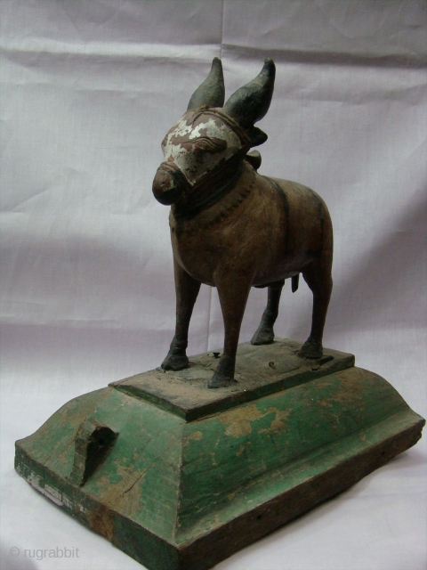 Wooden Nandi(Bull) Toy.

 a Nandi for childrens from Central Maharashtra (Central India).

 a Nandi use as a Toy for Special yearly festival of Maharashtra name as ( Pola festival). a Kumbi Tribe  ...