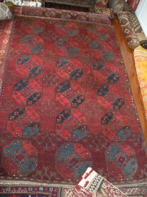 80 year old ersari, turkmen, turkoman...  5'3 x 8'3...  soft shiny  saturated and floppy...
                