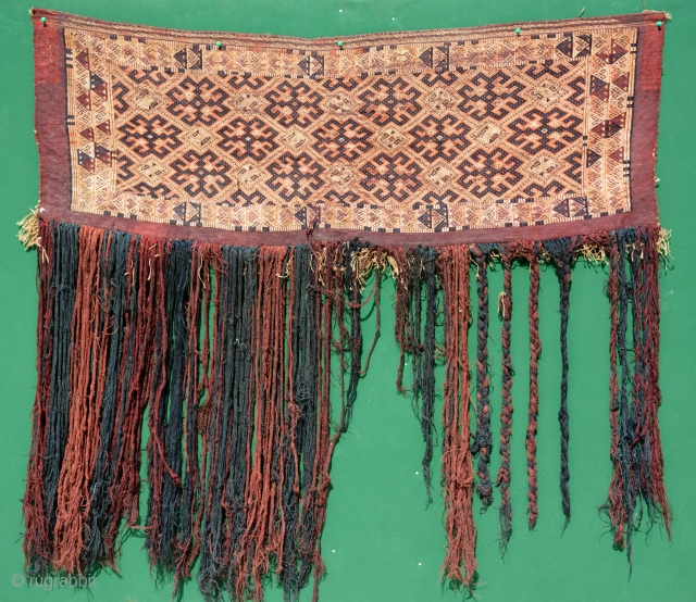 Yomut silk torba with wool highlights, 116 x 40 cm                       