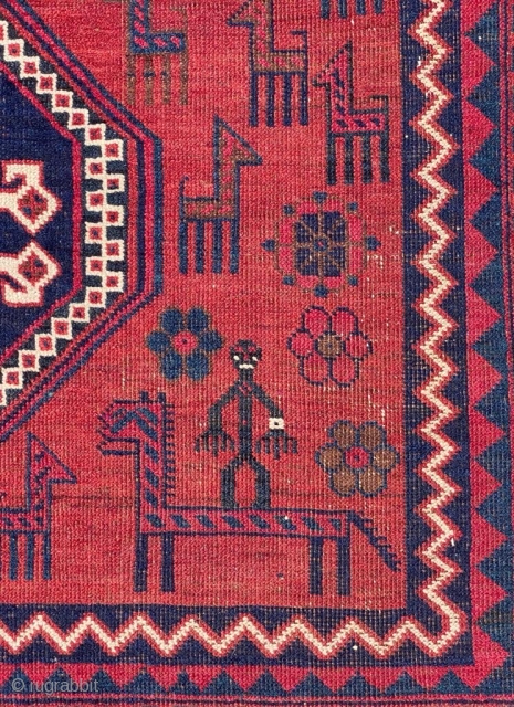 A classic rug circa 1900 Arab Baluch ? Size is  207 x 148 cm                  