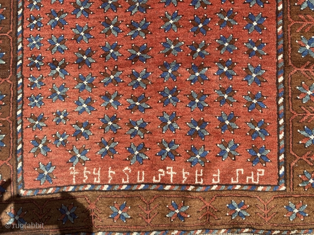 Classic Armenian rug with descriptions, very good condition, size is 198 x 111 cm                   