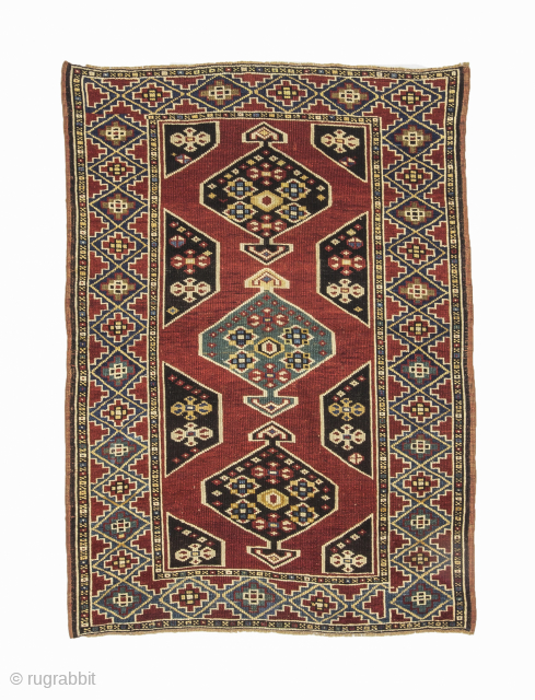 Caucasian Rug,4.2x3 ft,127x0.93 cm.                             