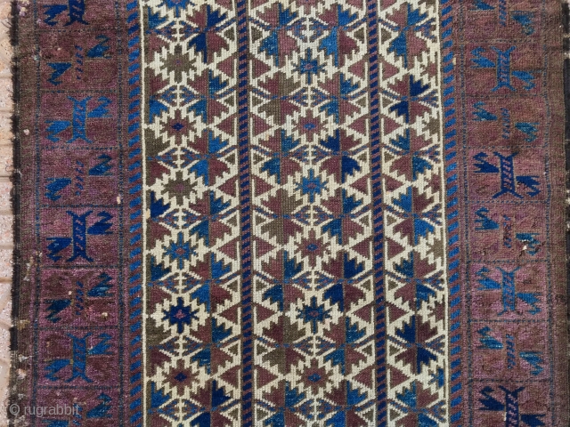 ANTIQUE BALUCH  CM 1.60 X 0.82 1880 CIRCA NATURAL COLORS                      