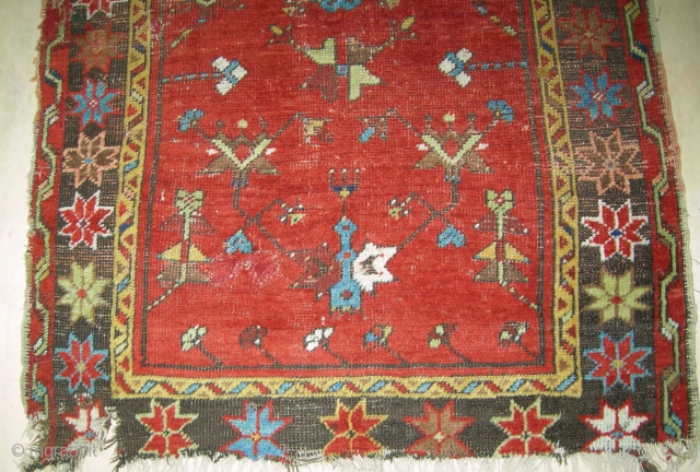 Anatolian Konya carpet probably aera village to be restored
size  150 x 86    SOLD SOLD THANKS              